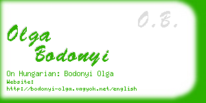 olga bodonyi business card